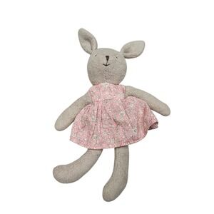 Apple Park Organic Cotton Bunny Rabbit‎ Plush Toy Pink Floral Dress Easter Baby